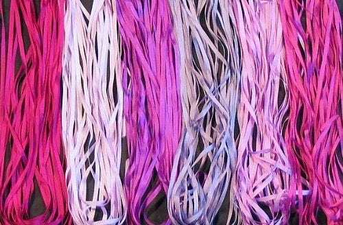 ThreadNanny New ThreadNanny 6 Spools of 100% Pure Silk Ribbons - Purple/Violet Tones - 60 mts x 4mm - Image 1
